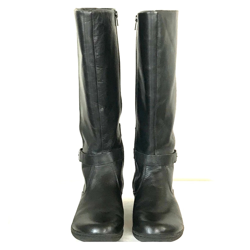 Clarks black leather knee boots size 7M